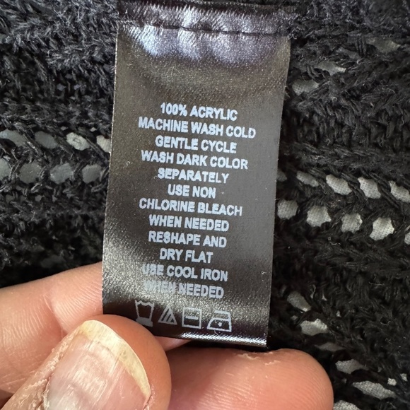 August Silk Women's Sheer Knit 3/4 Sleeve Open Front Cardigan Cover-up Black M - Picture 5 of 10